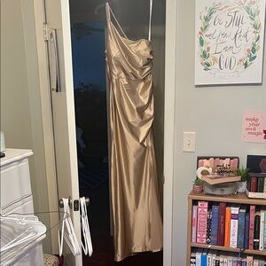 Elegant Gold Satin Gown